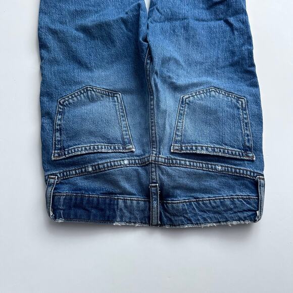 Gap Girlfriend High Waisted Distressed Raw Hem Jeans - Size 8 - Picture 6 of 6